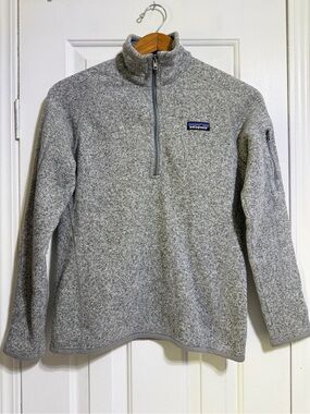 Patagonia Women's Better Sweater 1/4 Zip fleece Pullover tan gray size Medium